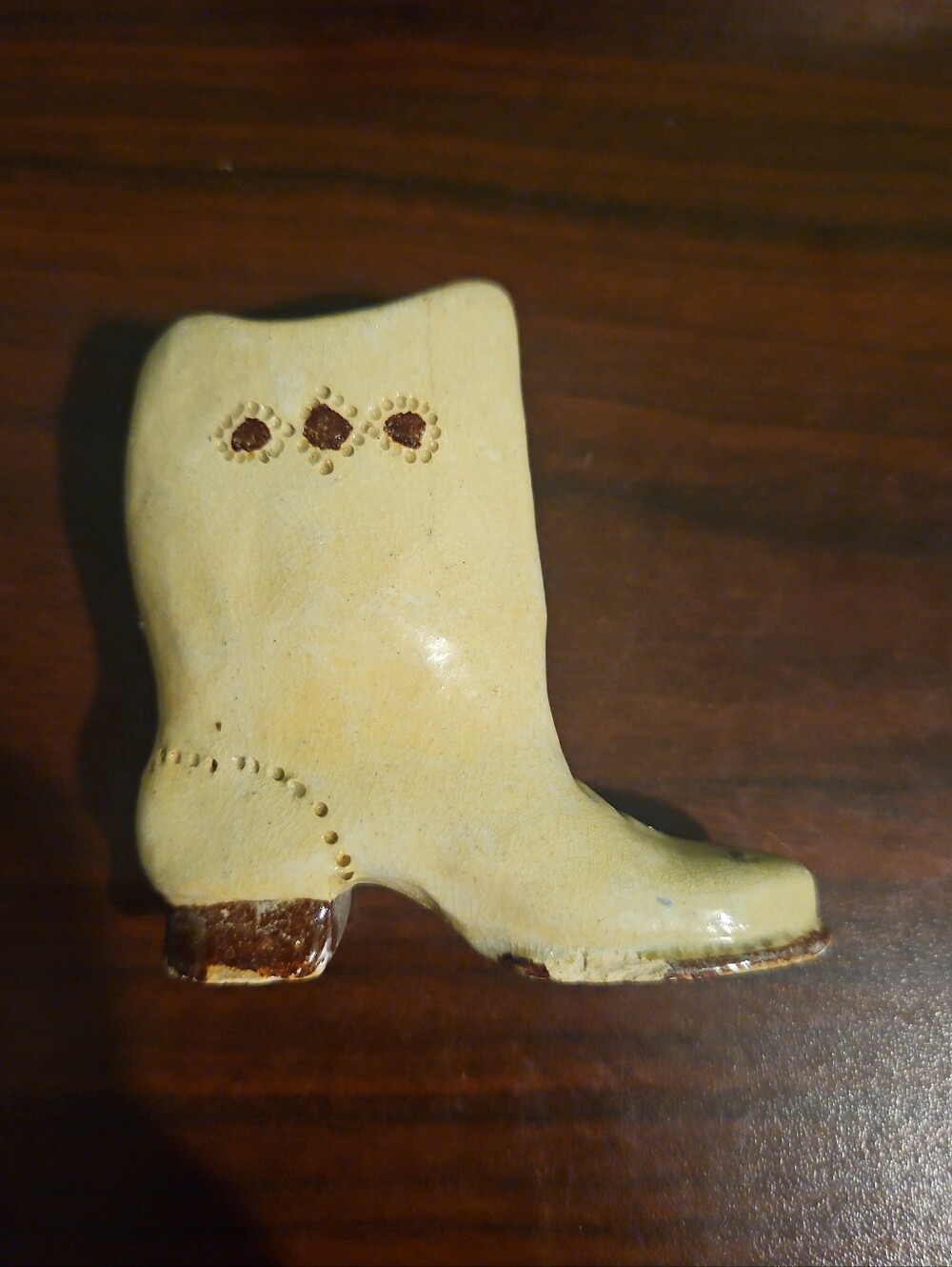 VINTAGE CERAMIC BOOT TOOTHPICK HOLDER 1950's